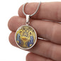 Eucharist icon circle pendant necklace