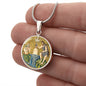 Baptism of Jesus Mozaic circle pendant necklace