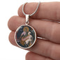 Prophet Elijah circle pendant necklace