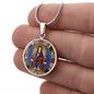 Jesus King of Glory circle pendant necklace