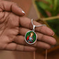 Saint Agatha circle pendant necklace