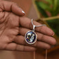 The Vision of Our Lady of Lourdes circle pendant necklace