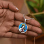 Saint Therese of Lisieux circle pendant necklace