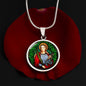 Saint Agatha circle pendant necklace
