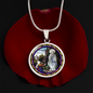 The Vision of Our Lady of Lourdes circle pendant necklace