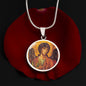 Archangel Michael circle pendant necklace