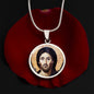 Jesus Christ Pantocrator of Sinai circle pendant necklace