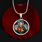 Saint Jude Thaddaeus  pendant necklace, Patron saint of  Lost Causes, St Jude stain glass gift