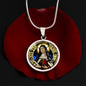 St Terese of Avila circle pendant necklace