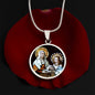 St Anna and Virgin Mary circle pendant necklace