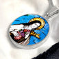 Saint Therese of Lisieux circle pendant necklace