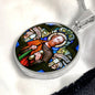 Saint Jude Thaddaeus  pendant necklace, Patron saint of  Lost Causes, St Jude stain glass gift