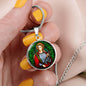 Saint Agatha circle pendant necklace