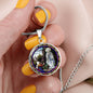 The Vision of Our Lady of Lourdes circle pendant necklace