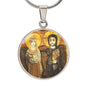 Christ and Abbot Menas pendant necklace