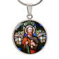 Saint Jude Thaddaeus  pendant necklace, Patron saint of  Lost Causes, St Jude stain glass gift