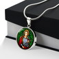 Saint Agatha circle pendant necklace