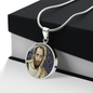St Paul the Apostle mosaic circle pendant necklace