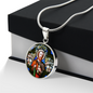 Saint Jude Thaddaeus  pendant necklace, Patron saint of  Lost Causes, St Jude stain glass gift