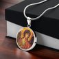 Archangel Michael circle pendant necklace