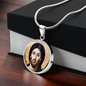 Jesus Christ Pantocrator of Sinai circle pendant necklace