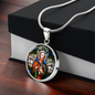 Saint Jude Thaddaeus  pendant necklace, Patron saint of  Lost Causes, St Jude stain glass gift