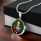 Saint Agatha circle pendant necklace