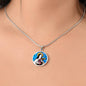 Saint Therese of Lisieux circle pendant necklace