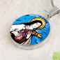 Saint Therese of Lisieux circle pendant necklace
