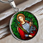 Saint Agatha circle pendant necklace