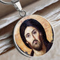 Jesus Christ Pantocrator of Sinai circle pendant necklace