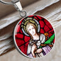 Saint Lucy circle pendant necklace