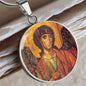 Archangel Michael circle pendant necklace