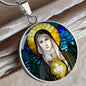 St Clare of Assisi circle pendant necklace