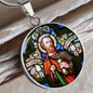 Saint Jude Thaddaeus  pendant necklace, Patron saint of  Lost Causes, St Jude stain glass gift