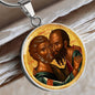 Saint Peter and Saint Paul icon circle pendant necklace