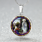 The Vision of Our Lady of Lourdes circle pendant necklace