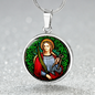 Saint Agatha circle pendant necklace