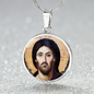 Jesus Christ Pantocrator of Sinai circle pendant necklace