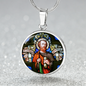 Saint Jude Thaddaeus  pendant necklace, Patron saint of  Lost Causes, St Jude stain glass gift