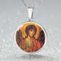 Archangel Michael circle pendant necklace