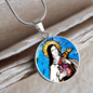 Saint Therese of Lisieux circle pendant necklace