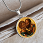 Saint Peter and Saint Paul icon circle pendant necklace