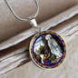 The Vision of Our Lady of Lourdes circle pendant necklace