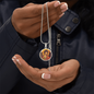 Archangel Michael circle pendant necklace