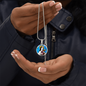 Saint Therese of Lisieux circle pendant necklace