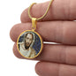 St Paul the Apostle mosaic circle pendant necklace
