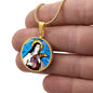 Saint Therese of Lisieux circle pendant necklace