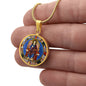 Jesus King of Glory circle pendant necklace