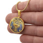 Eucharist icon circle pendant necklace